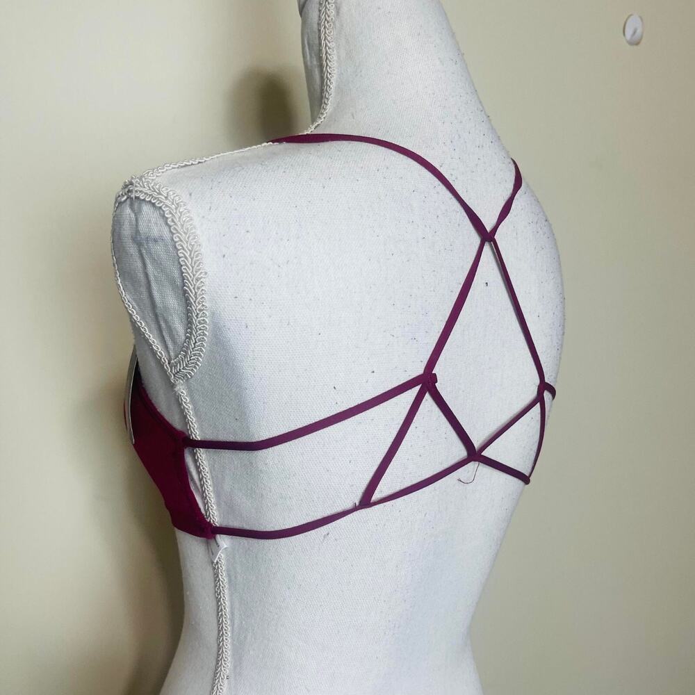 Youmita Bra For Women's Cross Back, Burgandy Free Size (Fits Small-Large) PADDED - Picture 2 of 6